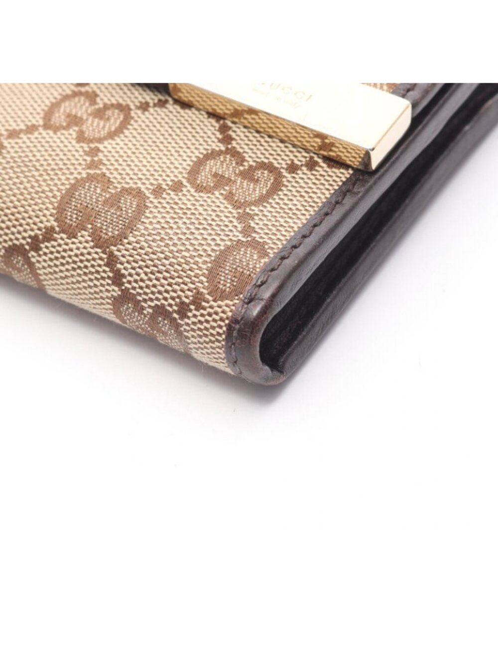 ★SOLD★ Gucci Bifold Wallet GG Canvas Beige Brown Zip - Picture 10 of 13